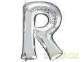Balon Litera "R" 81cm srebrny