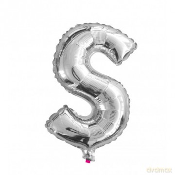 Balon Litera "S" 40cm (16") srebrny