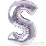 Balon Litera "S" 81cm srebrny