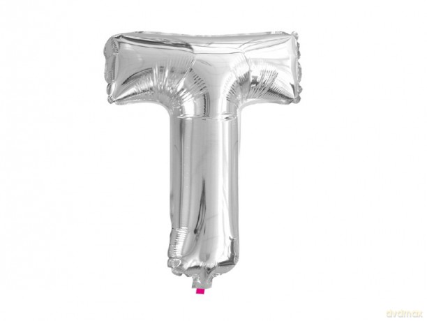 Balon Litera "T" 45,5cm (18") srebrny