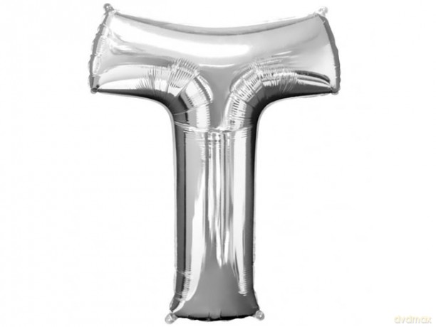 Balon Litera "T" 81cm srebrny