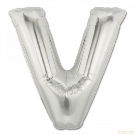 Balon Litera "V" 45,5cm (18") srebrny