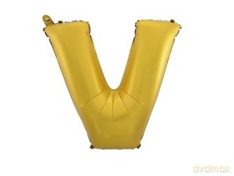 Balon Litera "V" 45,5cm (18") złoty