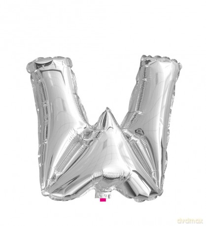 Balon Litera "W" 40cm (16") srebrny