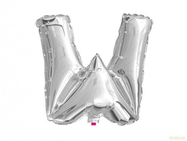 Balon Litera "W" 45,5cm (18") srebrny