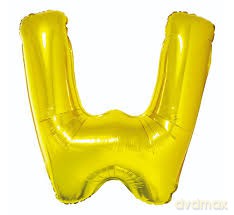 Balon Litera "W" 45,5cm (18") złoty