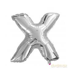 Balon Litera "X" 40cm (16") srebrny