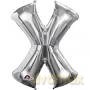 Balon Litera "X" 81cm srebrny