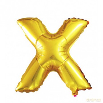 Balon Litera "X" złoty 40cm (16")