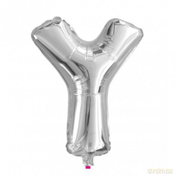 Balon Litera "Y" 40cm (16") srebrny