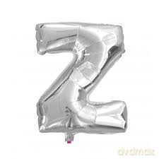 Balon Litera "Z" 40cm (16") srebrny
