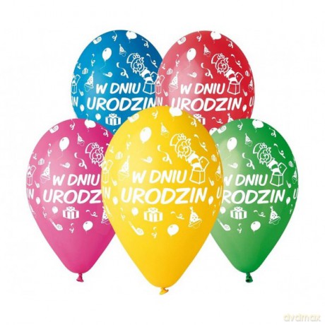 Balon premium hel w dniu Urodzin 13" op.5szt