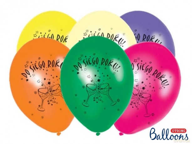 Balony 27cm "Do siego roku" pastel mix op. 6szt