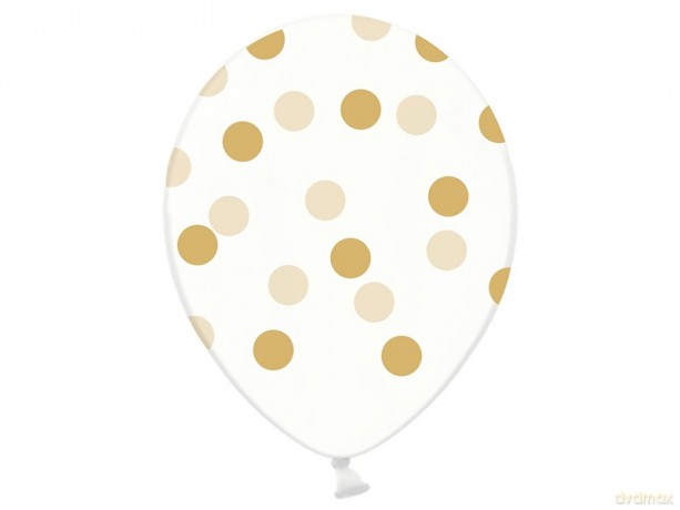 Balony 30cm kropki crystal clear
