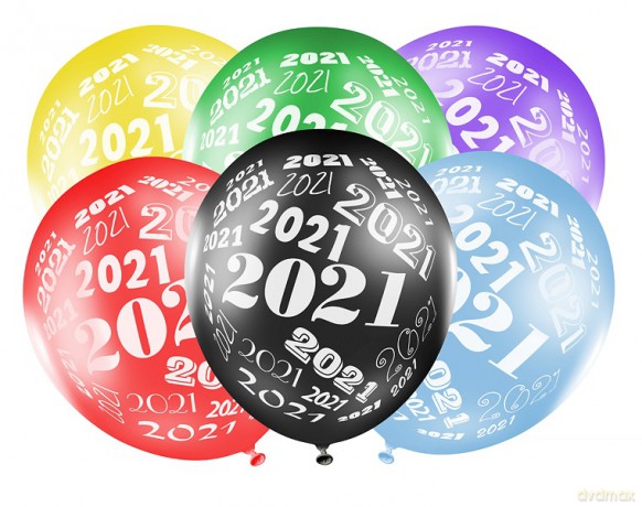Balony 30cm, 2021, Metallic mix: 1 op./6szt.