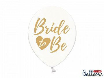 Balony 30cm, Bride to be, Crystal Clear: 1 op./6szt.