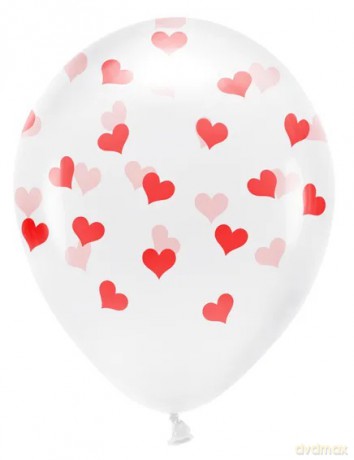 Balony 30cm, Serduszka, Crystal Clear: 1op./50szt.