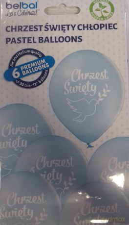 Balony Chrzest święty chłopiec 6szt BN06-753