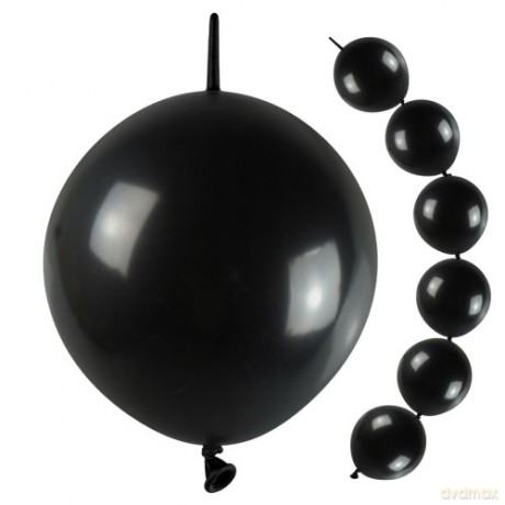 Balony czarne z łącznikiem 10 szt