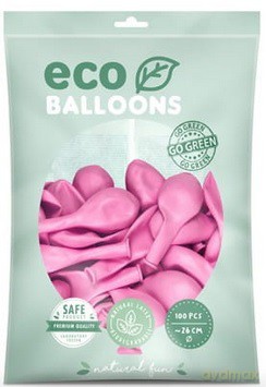 Balony Eco 26cm metalizowane, różowy: 1op./100szt.
