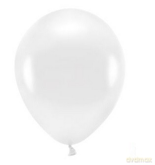 Balony Eco 30cm metalizowane, biały: 1op./100szt.