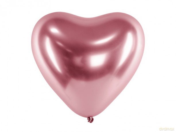Balony Glossy 30cm, Serca, różowe złoto: 1op./50szt.