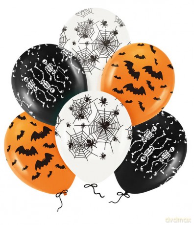 Balony Halloween biodegradowalne mix 12cali 6szt.