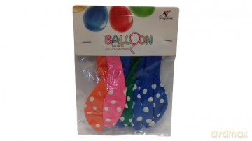 Balony kolorowe w kropki, 6szt.op.