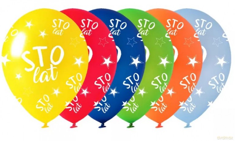 Balony lateksowe 12" metalizowane Sto Lat 5szt./op.