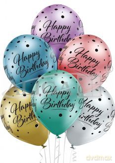 Balony lśniące Happy birthday 6szt BN06-673