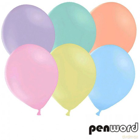 Balony makarony pastelowe 12" mix kolorów 100szt/opak