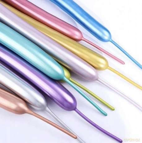 Balony modeliny chrom 100 szt. mix