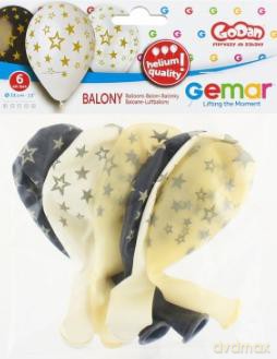 Balony na hel kolorowe gwiazdki w opakowaniu 6 sztuk