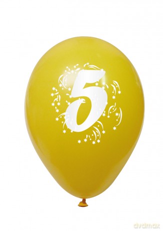 Balony pastelowe numer 5 (mix) (K7929)
