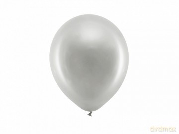 Balony Rainbow 23cm metalizowane, srebrny: 1op./100szt.