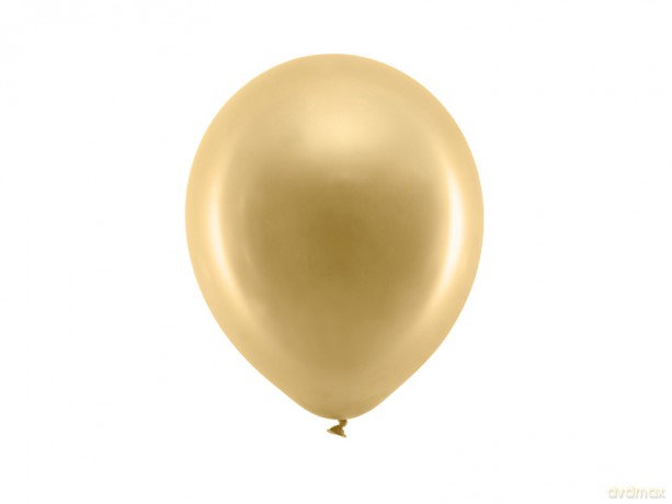 Balony Rainbow 23cm metalizowane, złoty: 1op./100szt.