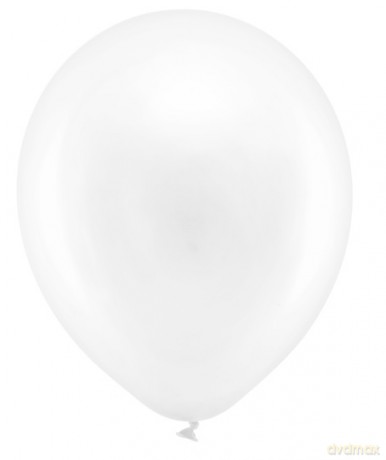 Balony Rainbow 30cm metalizowane, biały: 1op./100szt.