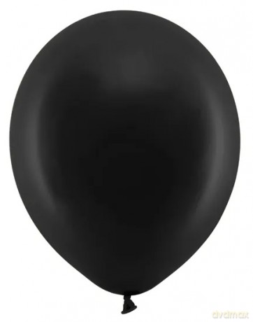 Balony Rainbow 30cm pastelowe, czarny: 1op./10szt.