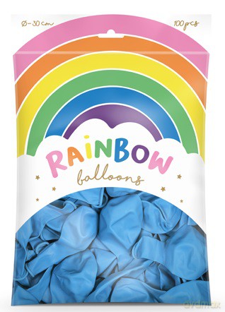 Balony Rainbow 30cm pastelowe, jasny niebieski: 1op./100szt.