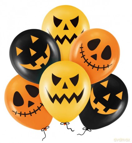 Balony Strachy Halloween biodegradowalne mix 12cali 6szt.