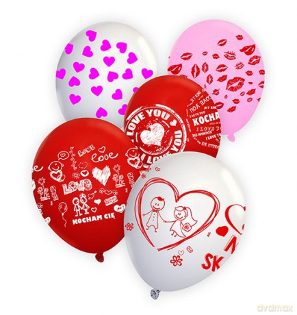 Balony walentynkowe B105 30CM. 5SZT. /0271/