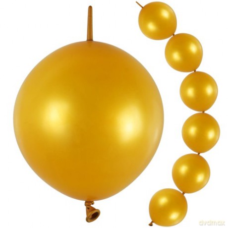 Balony złote z łącznikiem 10 szt