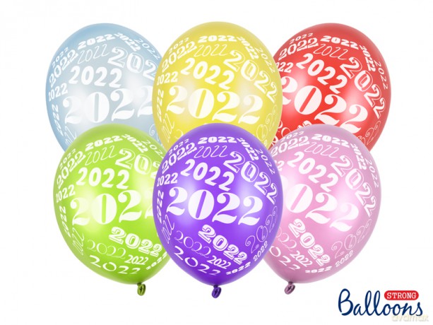 Balony, 30cm, 2022, Metallic mix: 1op./6szt.