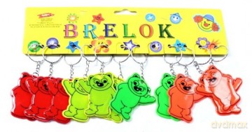 Brelok odblask miś 6cm mix w opakowaniu 12 szt