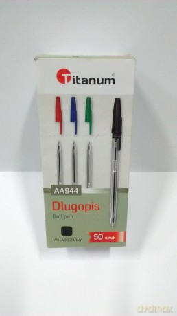 Długopis AA944 Titanum czarny OP 50 SZT
