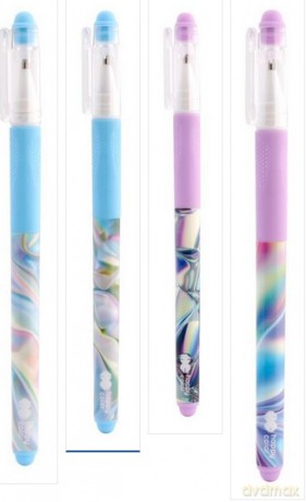 Długopis wymazywalny ścieralny HOLO WAVE z gripem 0,5mm niebieski 1szt (40szt/disp)