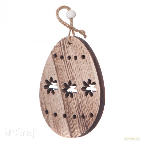 Drewniana dekoracja - zawieszka jajko 9cm DPDN-046