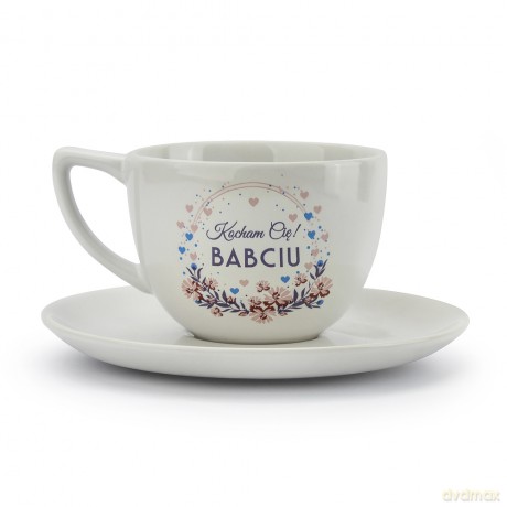 Dzień Babci filiżanka ze spodkiem 400 ml Kocham Cię Babciu
