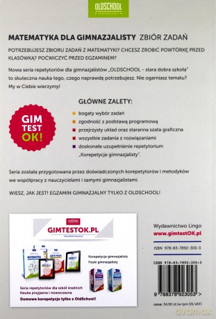 Matematyka dla gimnazjalisty. Zbiór zadań - Adam Konstantynowicz [KSIĄŻKA]