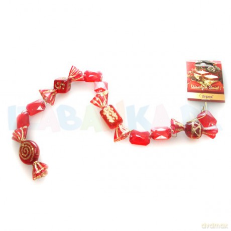 Girlanda z cukierków akrylowych różne kolory 47cm turkus